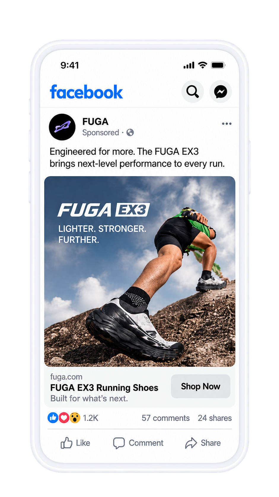 Facebook ad creative mockup