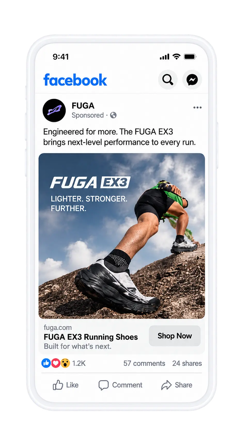Facebook ad creative mockup