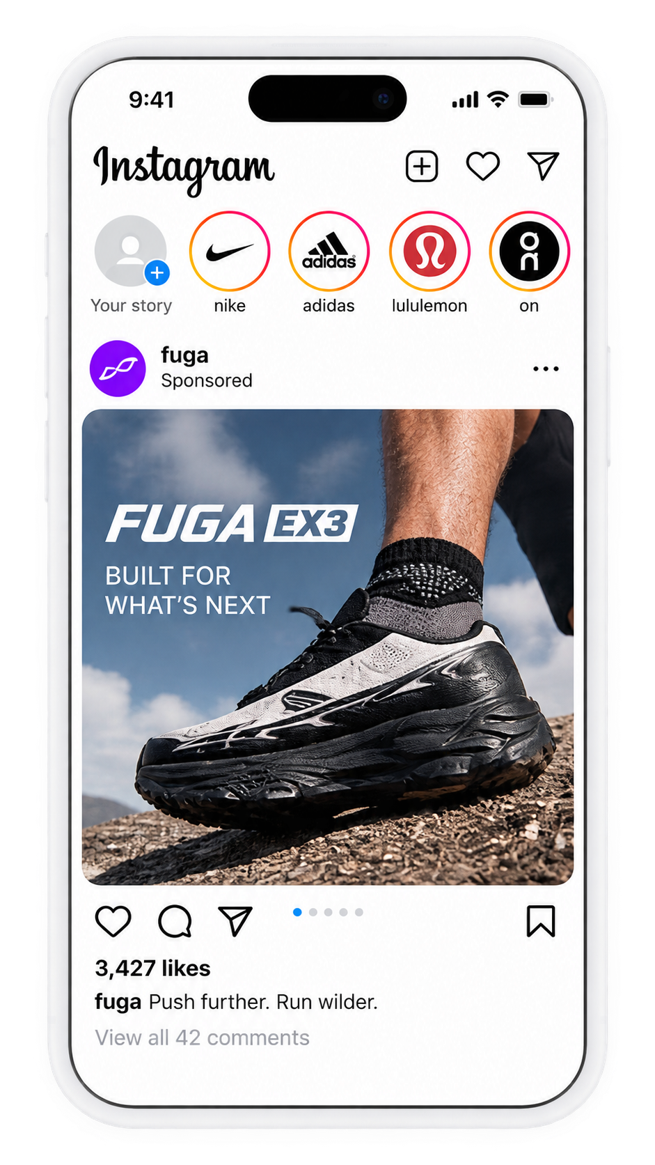 Instagram ad creative mockup