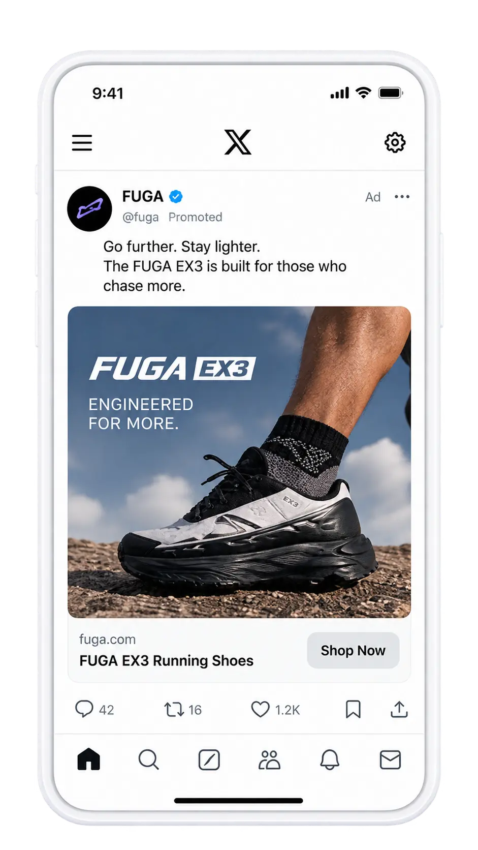 X ad creative mockup